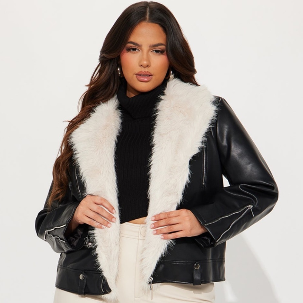 Faux Fur Moto Jacket